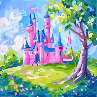 梦幻城堡插画