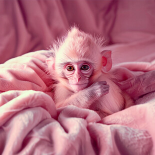 躺着休息的小猴