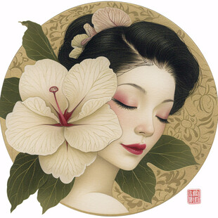 木棉花美女插画