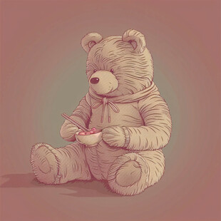 手绘熊宝宝插画