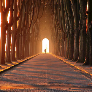 带走道的超现实城堡