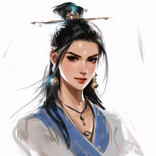 插画半身像
