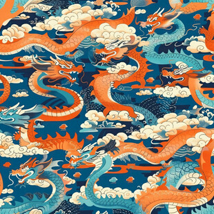 国潮风龙插画