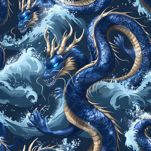 国潮风蛟龙得水