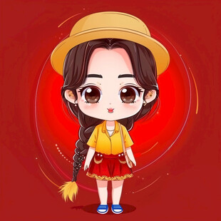 q版毛南族女孩