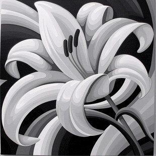 黑白抽象线条装饰画