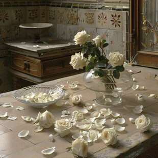 桌面花纹窗帘艺术