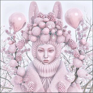 粉红色的超现实主义奇幻