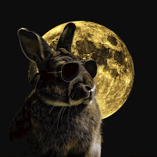 兔子月亮素材