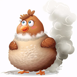 吃枸杞的鸡插画