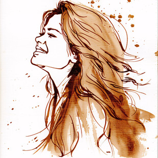 手绘美女插画女人