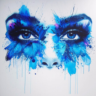 唯美抽象画水彩画女人