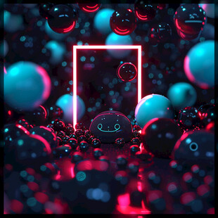 红色球体创意场景
