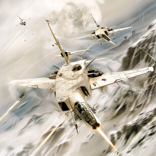 3d宇宙战机壁画