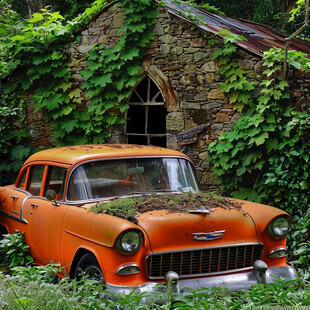 废弃已久的车子