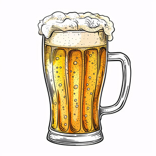 啤酒杯插画
