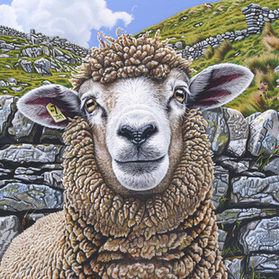 手绘梦幻羊风格装饰画