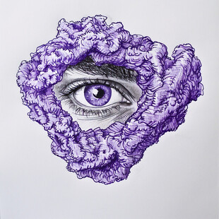 紫色眼睛画