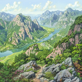 插画山水风景