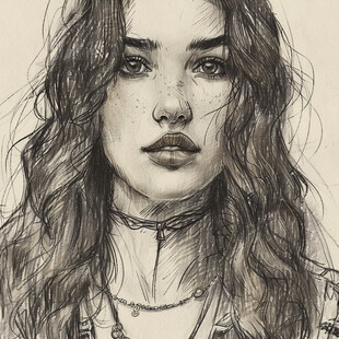 女性插画绘画时尚彩绘