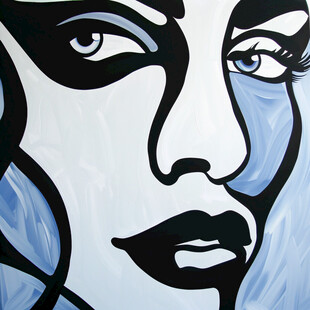 人脸色块拼接装饰画