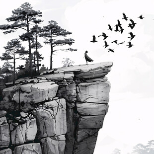 登高望远装饰画