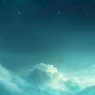 夜晚云彩星星