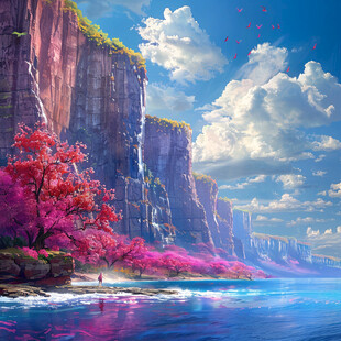 粉色的奇幻风景