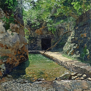 爨底下风情油画