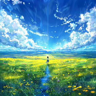 地平线韩国唯美插画