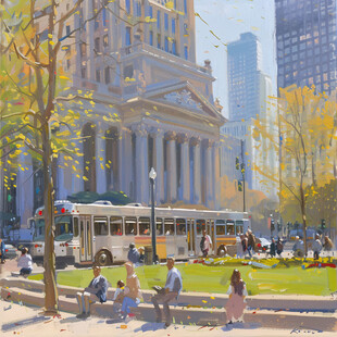 哥伦比亚大学旅游插画