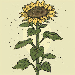 手绘卡通向日葵