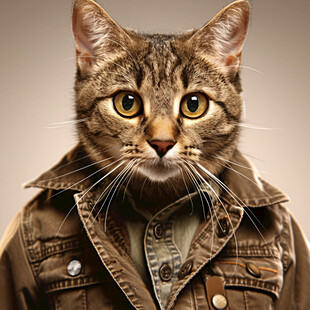 写实猫毛茸茸宠物插画