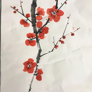 梅花水粉画