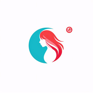 长发美女logo