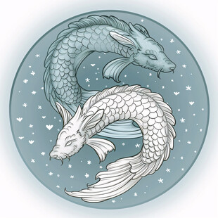 双鱼座卡通插画