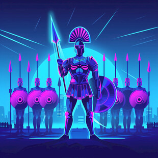 雅典插画宣传素材背景