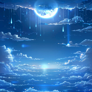 手绘水晶夜空效果