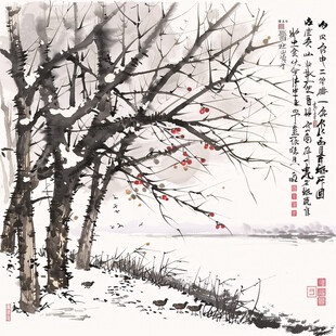 雪景水墨画