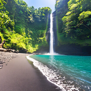 火山地貌森林湖泊