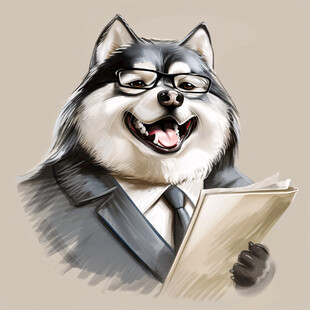 狗狗手绘鼠绘插画