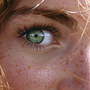 女孩眼睛面部特写