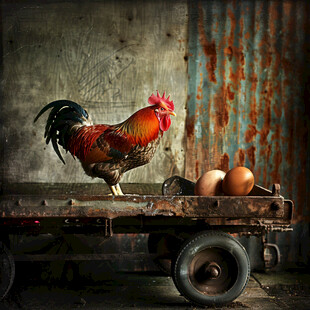 公鸡破旧效果素材