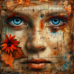 人脸色块拼接装饰画