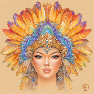 印第安女孩插画