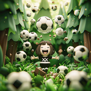 儿童足球插画