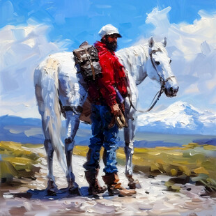 青藏高原油画设计