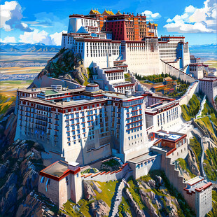 布达拉宫插画