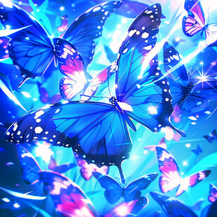 插画梦幻蝴蝶