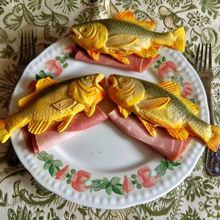 彩色鱼餐具花纸